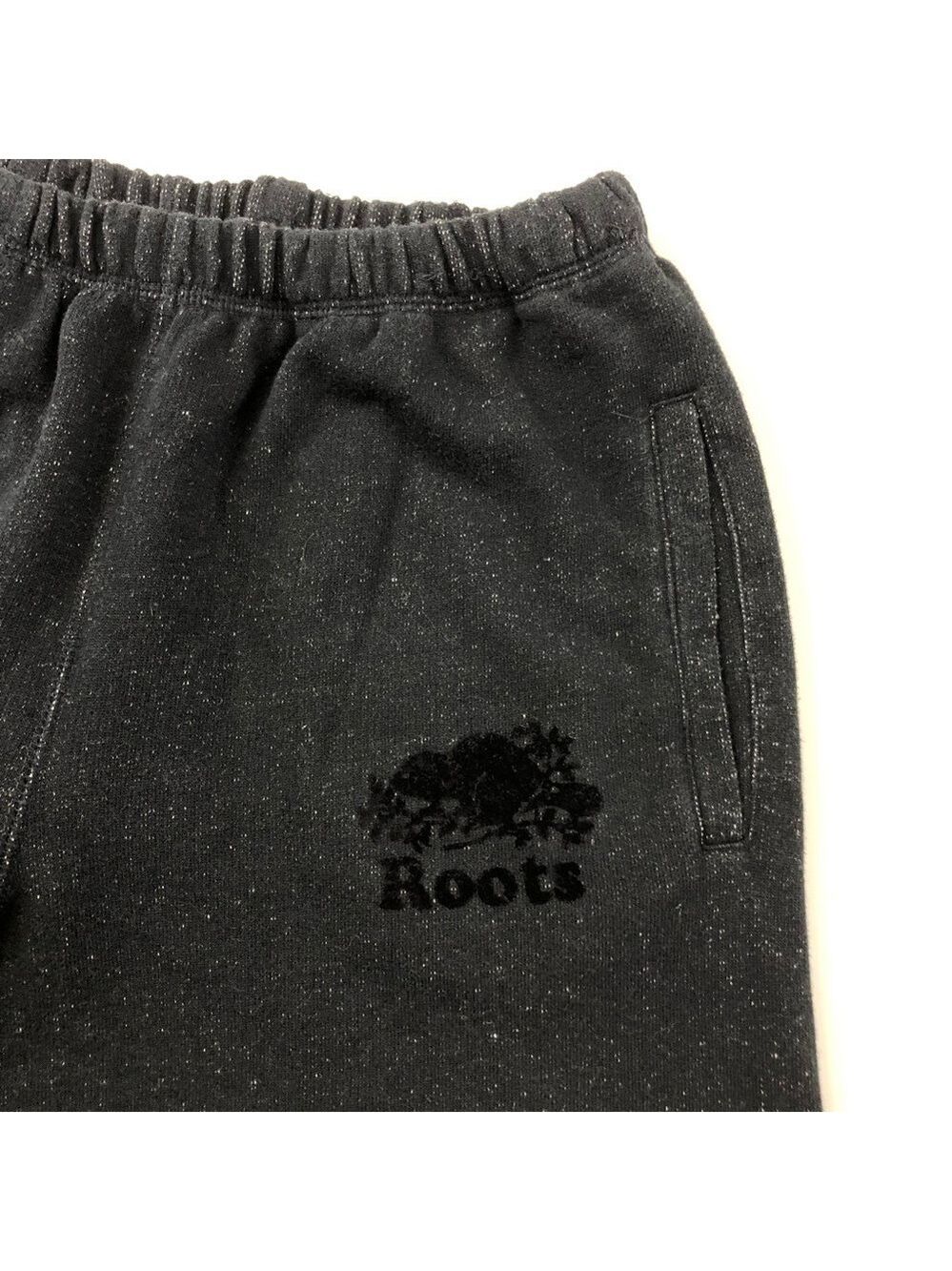 Roots black peppered genderless jogger sweatpants XXS - Picture 4 of 10